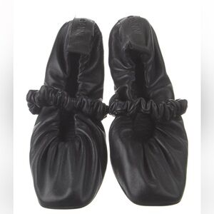 Ganni Black Leather Flats